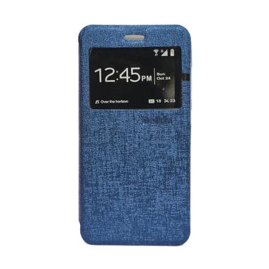 Flip Shell Flip Cover Casing for Oppo F1 Plus or R9 - Biru Dongker