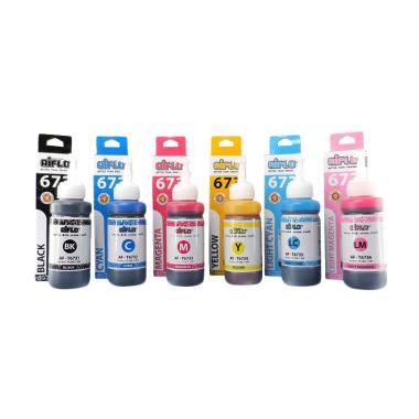 Paket Hemat 6 Botol Tinta Epson 673 Aiflo L800 L805 L1800 100ml