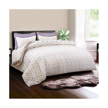 King Rabbit Motif Papilon Dot Bed Cover - Ungu