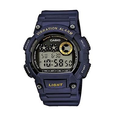 Casio W-735H-2AVDF Vibration Alarm Jam Tangan Pria - Biru