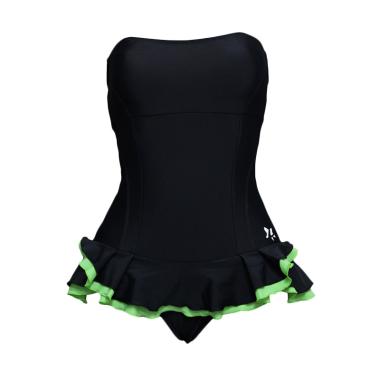 Lasona SW-3122-L4 Baju Renang Wanita - Hitam Chartreuse