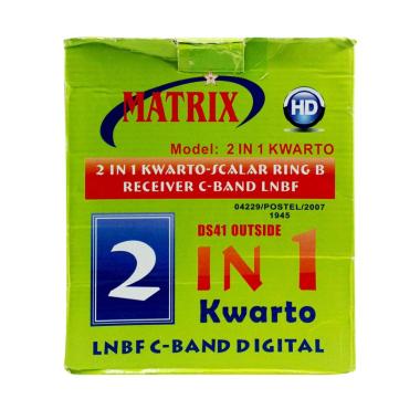 Matrix Quatro Duo LNB C Band [2 Satelit 4 Receiver] Grey