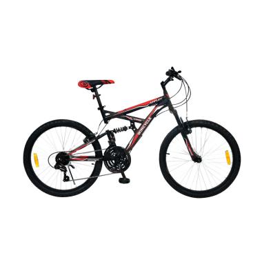 HEMAT WIMCYCLE Air Flex X2 Sepeda MTB - Hitam Merah [24 Inch]