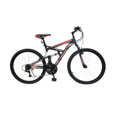 DISKON WIMCYCLE Air Flex X2 Sepeda MTB - Hitam Merah [26 Inch]