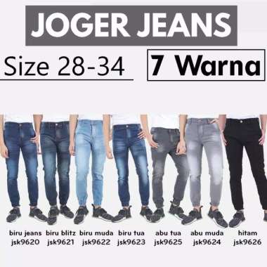 [7 WARNA] Joger Jeans Pria Celana Panjang Jogger Celana Joger Pria JSK JEANS 32 BIRU JEANS 9620