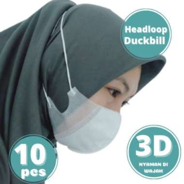 Masker Duckbill Orlee Headloop Hijab PUTIH ( WHITE )