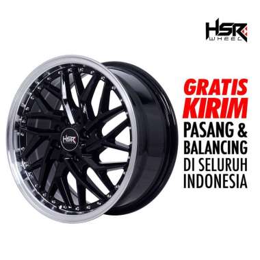 Velg mobil avanza xenia livina ring 16 HSR SEPULU Black Machine Lips