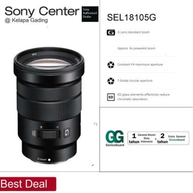 SONY Center Jakarta - SONY E PZ 18-105mm F4 G OSS / Lensa Sony All Round Tele Zoom / Lensa Kamera SE