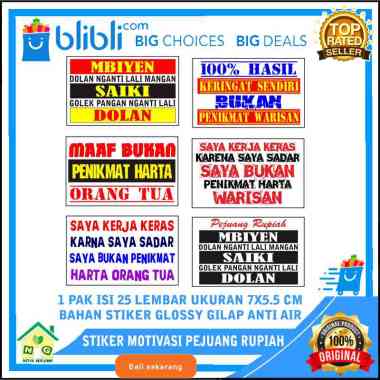 Nasya Gaulcomp Wall Sticker Stiker Motivasi Inspirasi Pejuang Rupiah Kata Mutiara Wise Words Kata Bi