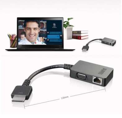 Adapter Lenovo Thinkpad Yoga X1 Carbon Yoga P40 RJ45 Ethernet dan VGA Original