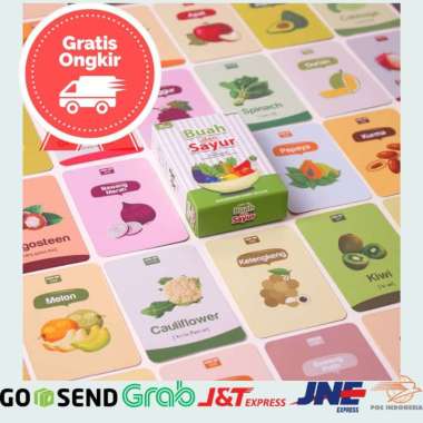 Mainan Edukasi Anak Laki Laki 3 Tahun Flash Card Bahasa Inggris Buah