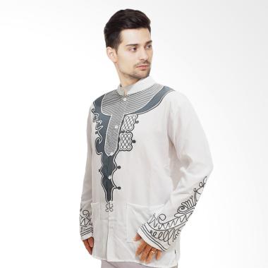 JCFASHION Yusuf Panther Baju Koko Lengan Panjang Muslim Pria - White