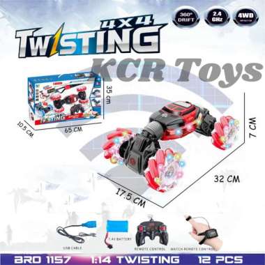 RC Twister Drift Offroad Mainan Anak Remote Control Radi BRO1157 Merah