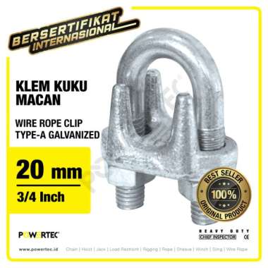 Wire Rope Clip - Klem Seling Kuku Macan Galv 20mm Bulldog POWERTEC