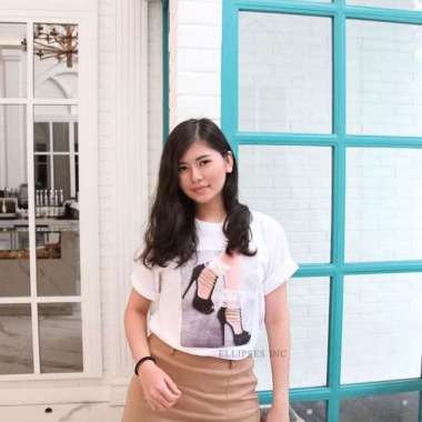 ELLIPSESINC Kaos 3D Oversize Pria & Wanita Heels XL Putih