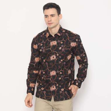 Platini Batik Pria Lengan Panjang Katun Hitam 460518 S