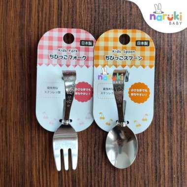 Sendok Garpu Makan Bayi Anak Stainless Feeding Spoon Fork Set Sendok & Garpu