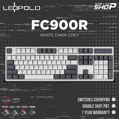 Leopold FC900R White Dark Grey Mechanical Gaming Keyboard RED SWITCH
