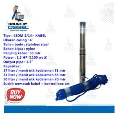 OSSEL Pompa Air Satelit 1.5 PK 4 Inci Pompa Air Celup 1.5 PK 4 Inch