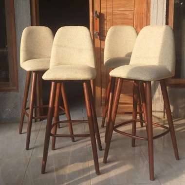 Kursi Bar Putar Kayu Jati