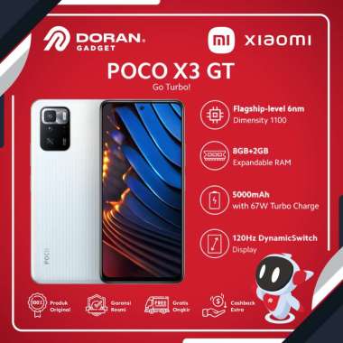 Xiaomi POCO X3 GT 8/256GB NFC 6.6” Layar Smartphone Android HP Cloud White