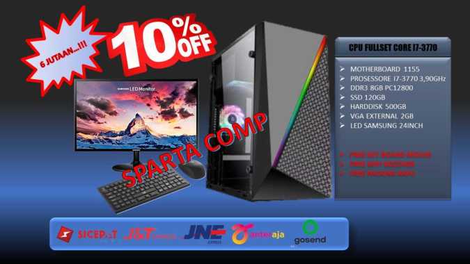 PC GAMING RAKITAN INTEL CORE I7-3770 VGA 2Gb LED SAMSUNG 24INCH KEY + MOUSE WIRELES CPU FULLSET EDIT