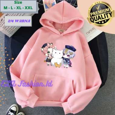 Hoodie Anime Genshin Impact Hodie anak dan Dewasa Pria Wanita HITAM L