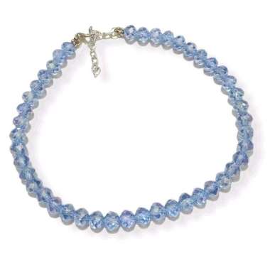 Tiffany Crystal Choker Necklace Kalung Diamond Crystal Blue
