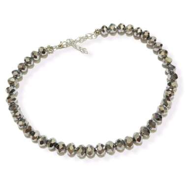 Tiffany Crystal Choker Necklace Kalung Diamond Crystal Silver