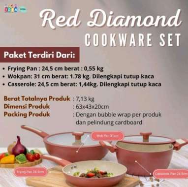 Swiden SF Red Diamond Cookware Set