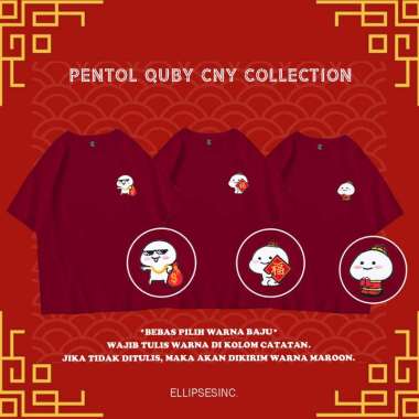 ELLIPSESINC Kaos Imlek CNY Sincia Merah Keluarga Mama Papa Baby Anak Kids Pentol Quby CNY Collection