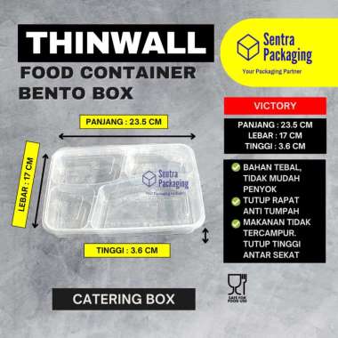 Victory - Kotak Makan Plastik SEKAT 4 / Thinwall / Bento / Food Container - PACK