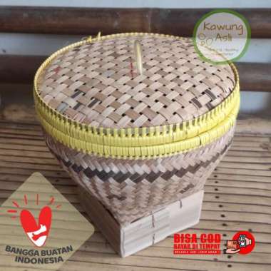 Bakul Wakul Sangkul Boboko Ceting Nasi Kecil dengan Tutup dari Bambu - Bakul A Bakul B