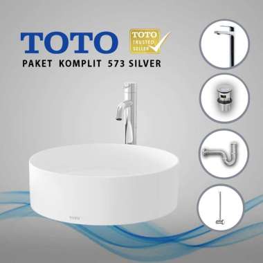 WASTAFEL TOTO LW573J PAKET SILVER / WASHTAFEL TOTO 573 KOMPLIT SET