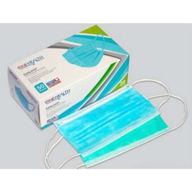 Masker Medis Onehealth Earloop 3 PLY Surgical Face Mask Hitam
