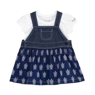 TORIO Jumper Set Blue Turtle - Baju Setelan Jumper Anak Perempuan - Pakaian Anak Perempuan 3-6 bulan