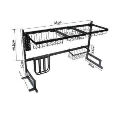 Rak Bak Cuci Piring 85 cm Tempat Peniris Sink Stainless