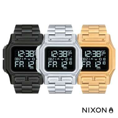 Jam Tangan Nixon Regulus Stainles Steel Pria Original Nixon A1268502 Regulus SS All Gold
