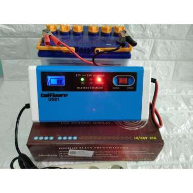 Taffware Charger Aki Mobil Motor Lead Acid 12-24V 10A With Lcd cas aki 10A
