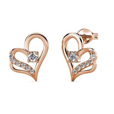Destiny Love Earrings - Anting Crystal by Her Jewellery - RoseGold