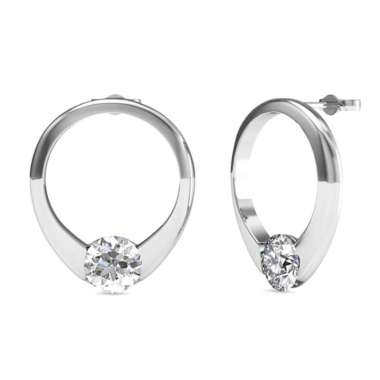 Mini Ring Earrings - Anting Crystal by Her Jewellery - Rose Gold