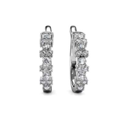 Sora Crystal Hoop Earrings Anting Crystal by Her Jewellery - Rose Gold