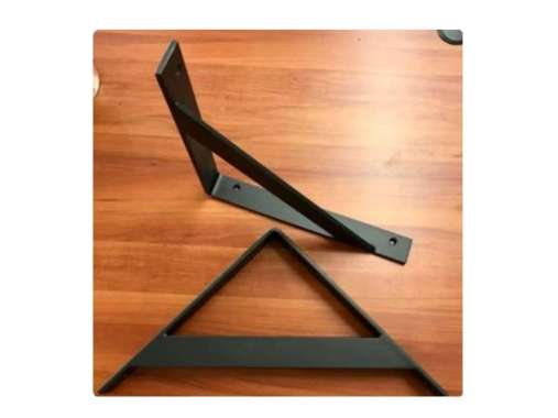 Rak Besi Siku Plat 4x40mm Hambalan Papan 50cm Hitam 30x45cm