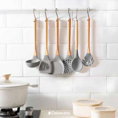 Dekoruma JIRA Peralatan Masak - Sendok Saji | Spatula | Sutil Silikon Sendok Saring