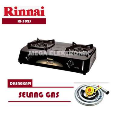 RINNAI RI-302S Kompor Gas 2 Tungku Paket Selang Gas Paket Regulator