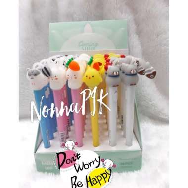 Pulpen lampu senter pen tinta gel kepala chi's kucing anime