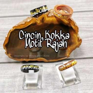 Cincin Kayu Kokka Kaokah Kaukkah Motif Rajah Ring 11 Tabung Coklat