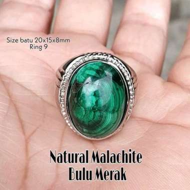 CINCIN BATU AKIK NATURAL MALACHITE GOYANG 3D