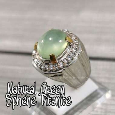 CINCIN BATU PERMATA NATURAL GREEN SPHENE TITANITE Ist 22