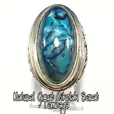 CINCIN BATU AKIK NATURAL GARUT CIKOLAK SERAT TEMBAGA SEMI PANDAN COLLECTOR ITEM